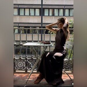 ZARA WRINKLED SATIN EFFECT DRESS ZW COLLECTION